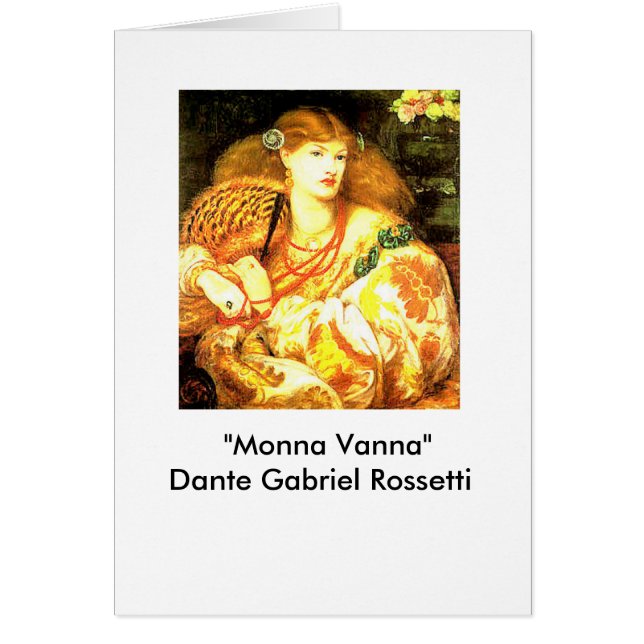 Cartão "Monna Vanna" por Dante Gabriel Rossetti (Frente)