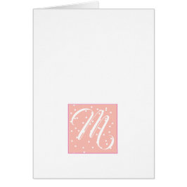 Cartão Monograma de Script Simples - Confetti Rosa