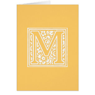 Cartão Monograma Floral "M"
