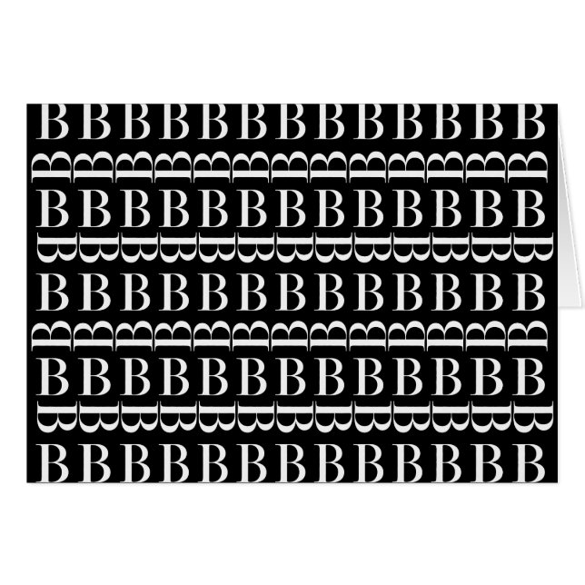 Cartão Monograma - Letra inicial B (Frente Horizontal)