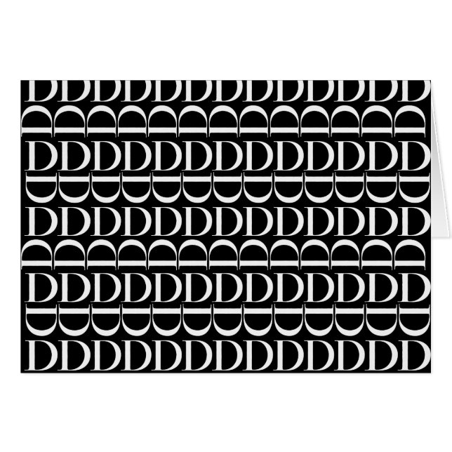 Cartão Monograma - Letra Inicial D (Frente Horizontal)