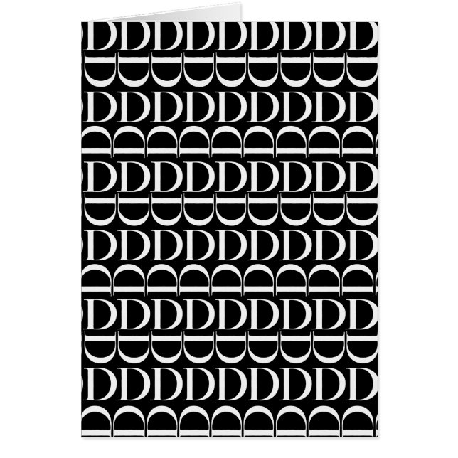 Cartão Monograma - Letra Inicial D (Frente)