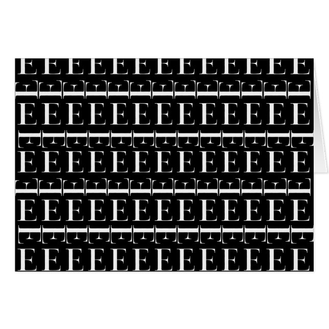 Cartão Monograma - Letra Inicial E (Frente Horizontal)