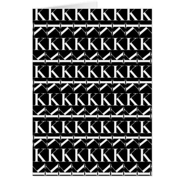 Cartão Monograma - Letra inicial K (Frente)