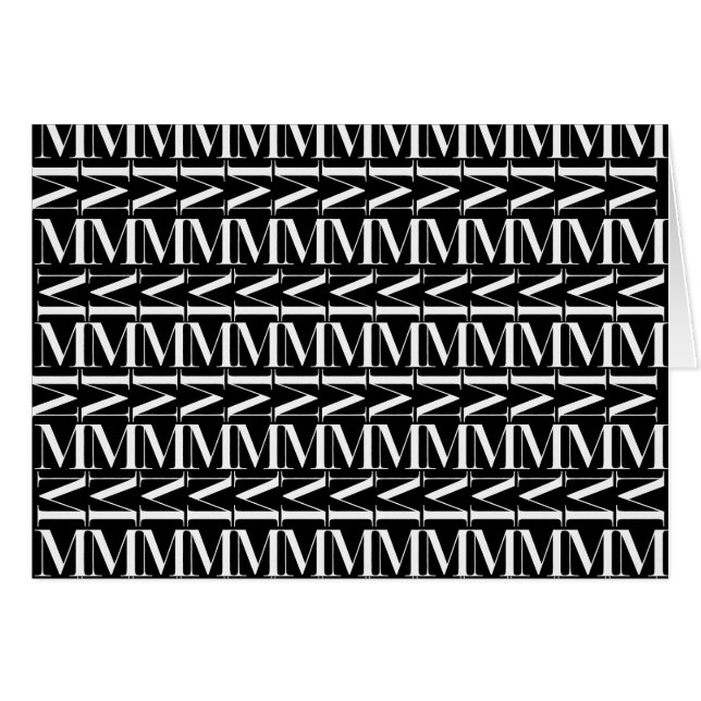 Cartão Monograma - Letra Inicial M (Frente Horizontal)