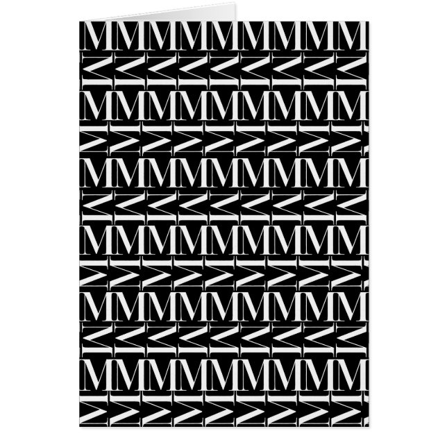 Cartão Monograma - Letra Inicial M (Frente)