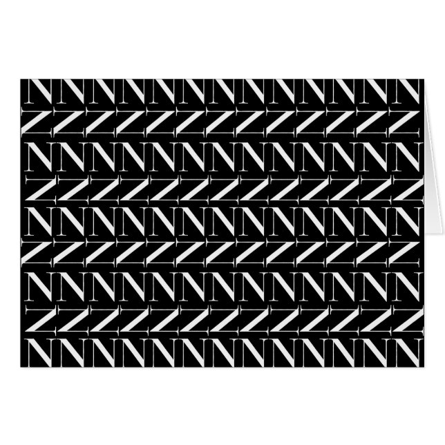 Cartão Monograma - Letra inicial N (Frente Horizontal)