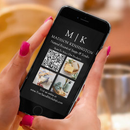 Cartão Monograma ou Adicionar logotipo Business Código QR