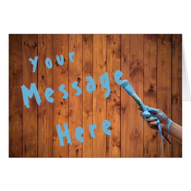 Cartão Monograma Pintado à Mão de Nascimento (Frente Horizontal)