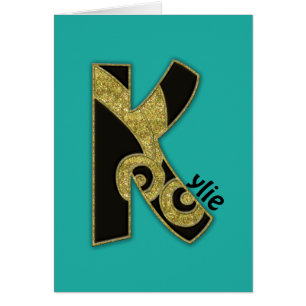 Cartão monograma retrô - K