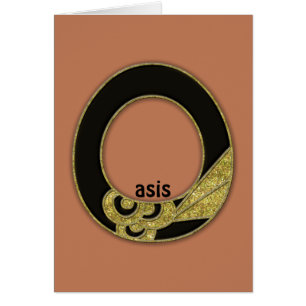 Cartão monograma retrô - O