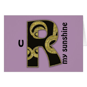 Cartão monograma retrô - R