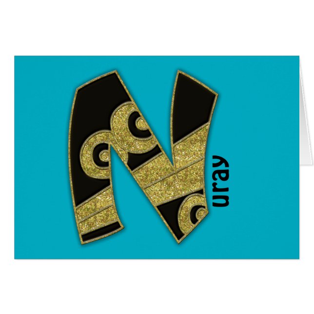 Cartão monograma retrorreflector - N (Frente Horizontal)