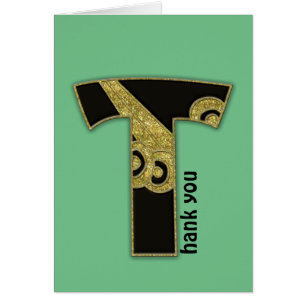 Cartão monograma retrorreflector - T