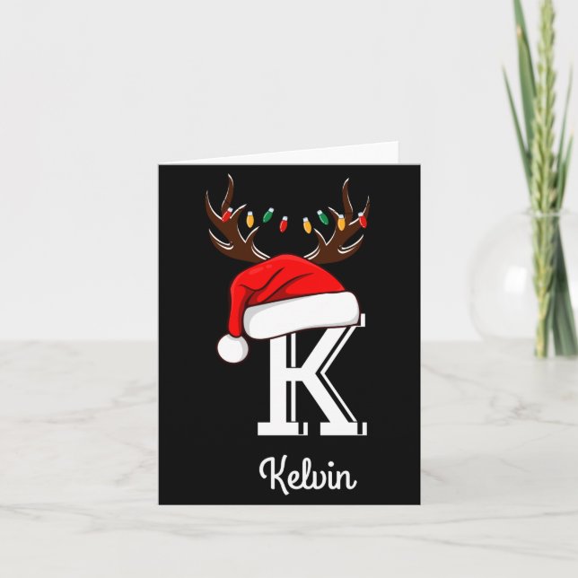 Cartão Monogrammed Family Christmas Matching Outfits _2  (Frente)