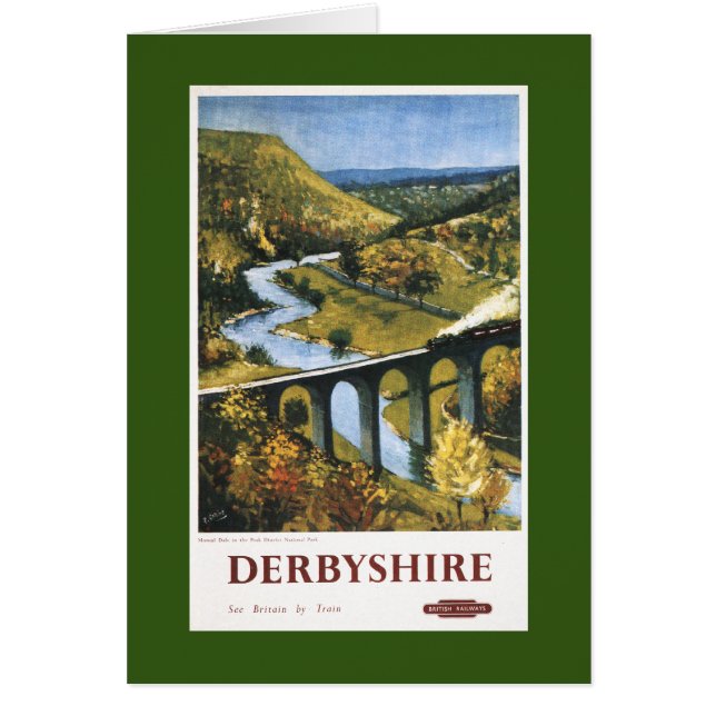 Cartão Monsal Dale, Trem e Viaduto British Rail (Frente)