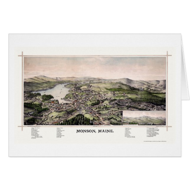 Cartão Monson, MIM mapa panorâmico - 1889 (Frente Horizontal)
