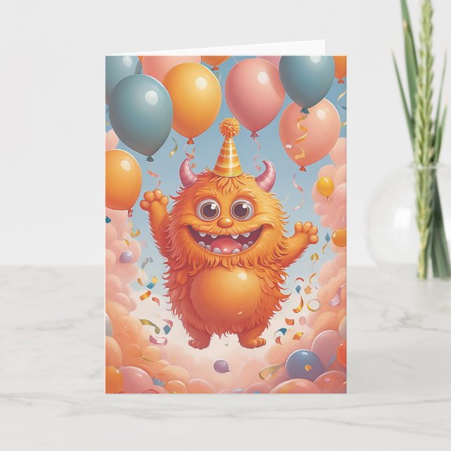 Cartão Monster Birthday Bash (Frente)