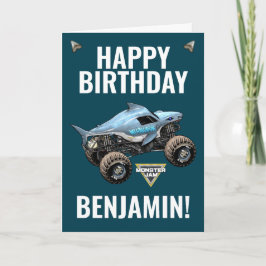 Cartão Monster Jam Megalodon Feliz Aniversário