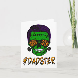 Cartão Monster Skull Dadster Pai Life Halloween Combinaçã