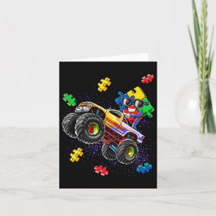 Cartão Monster Truck Autismo Quebra-cabeça Piece Gift F