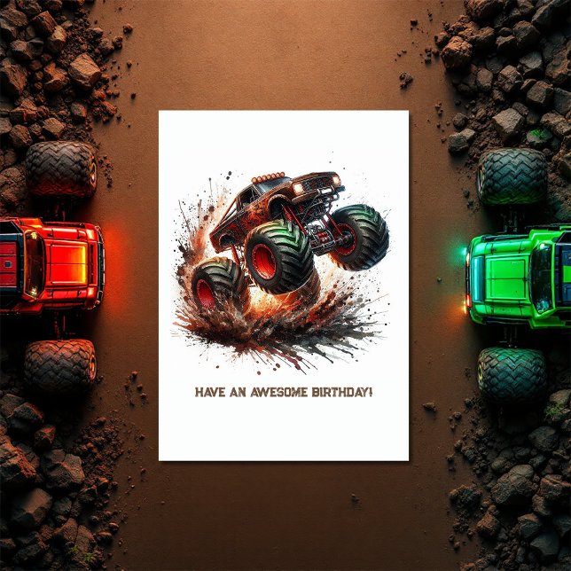 Cartão Monster Truck Birthday (Monster Truck Birthday Card)