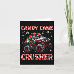 Cartão Monster Truck Christmas Candy Cane Crusher Bo