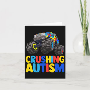 Cartão Monster Truck Esmagando Autismo Autismo