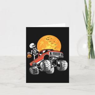 Cartão Monster Truck Halloween Boys Pumpkin