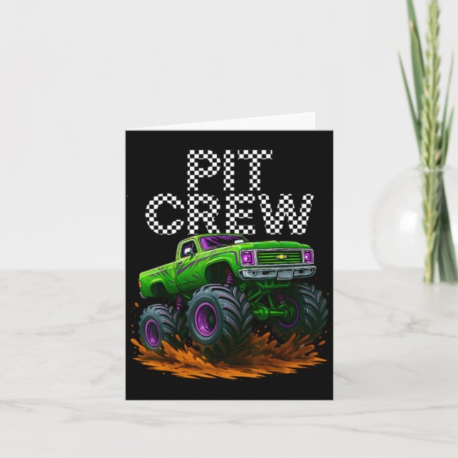 Cartão Monster Truck T Crew Family Matching Birthday Part (Frente)