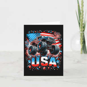 Cartão Monster Truck Usa American Flag 4 De Julho