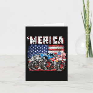Cartão Monster Truck Usa Flag Merica Men 4 De Julho