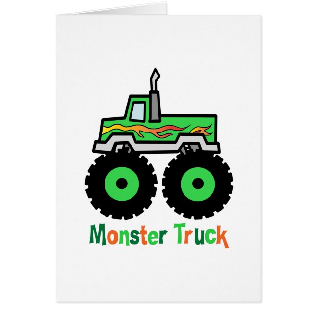 Cartão Monster truck verde (Frente)