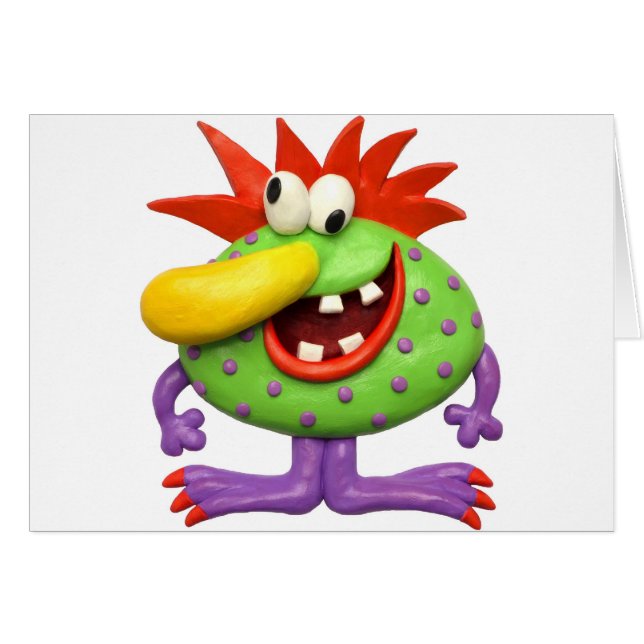 Cartão Monstro amarelo do nariz (Frente Horizontal)