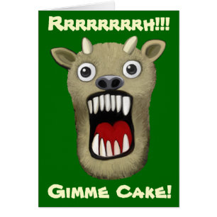 Cartão Monstro assustador - bolo de Gimme