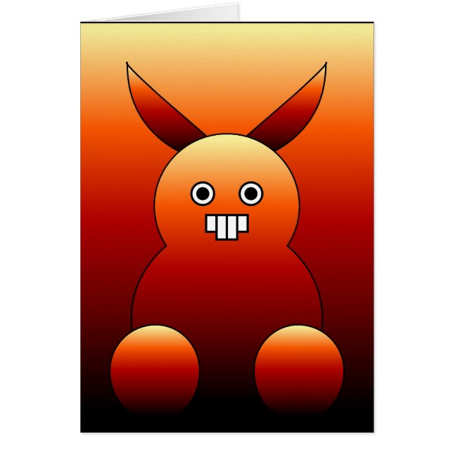 Cartão Monstro assustador do coelho (Frente)