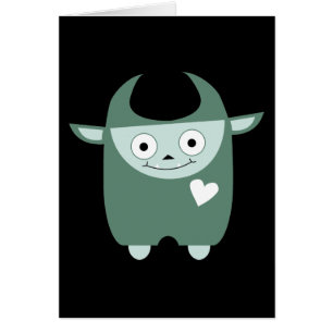 Cartão Monstro azul bonito