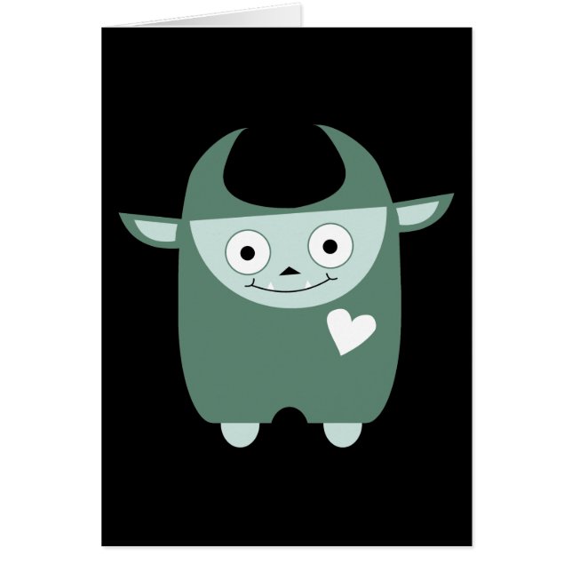 Cartão Monstro azul bonito (Frente)