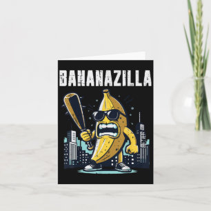 Cartão Monstro de Banana Bananazilla Meme de Fruta Engraç