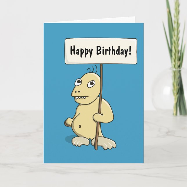 Cartão Monstro De Cartoon Engraçado Com Cookie Personaliz (Frente)