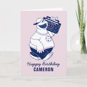 Cartão Monstro de cookies Bloqueio com a Boom Box