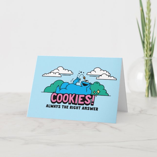 Cartão Monstro de cookies | Cookies Sempre a resposta cer (Frente)