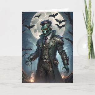 Cartão Monstro de Frankenstein Steampunk de Halloween