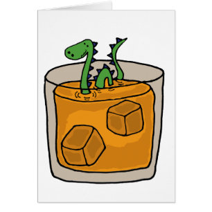 Cartão Monstro de Ness de fechamento no vidro do uísque