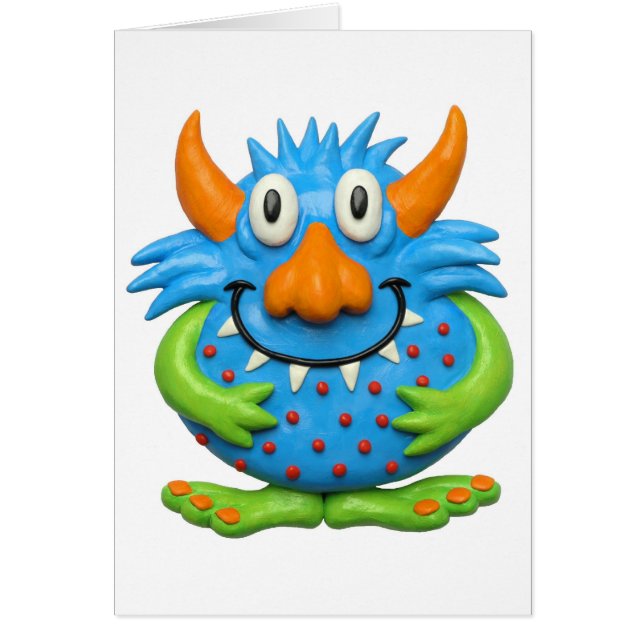 Cartão Monstro manchado doce (Frente)