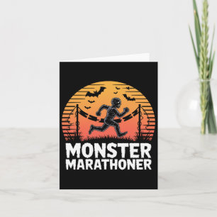 Cartão Monstro Maratonista Halloween Mummy Runner