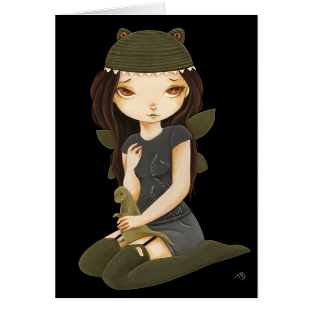 Cartão Monstro - monstro da fada do dinossauro (Frente)