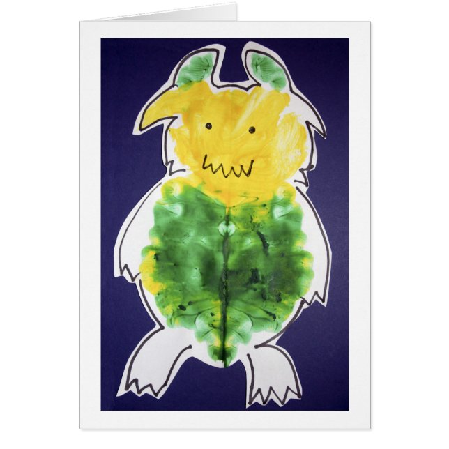 Cartão Monstro pequeno - design do modelo do retrato (Frente)