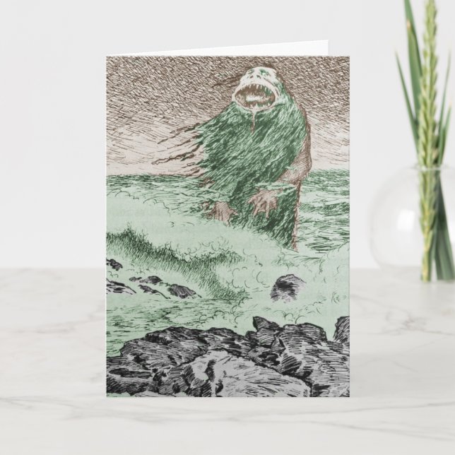 Cartão Monstro que sai da água (Frente)