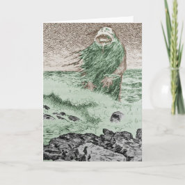 Cartão Monstro que sai da água